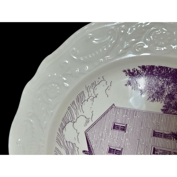 Adam Antique Steubenville St Paul’s Church North Carolina 10” Plate Ivory Violet - Picture 7 of 9